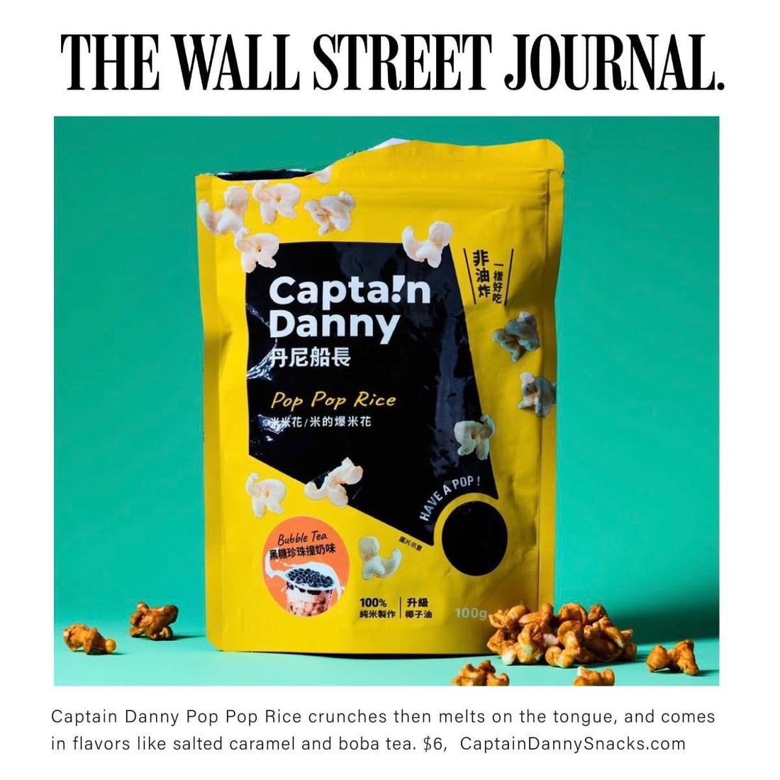 Captain Danny Snacks Featured on The Wall Street Journal Cover!